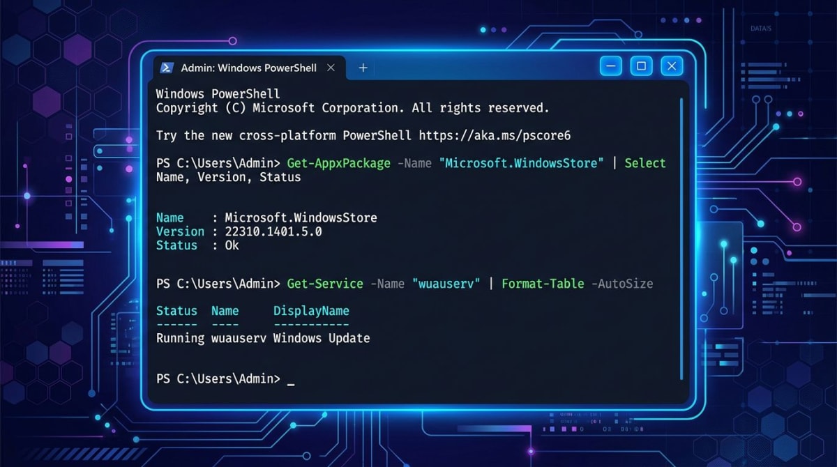 Windows 11 PowerShell terminal showing SFC and DISM repair commands running