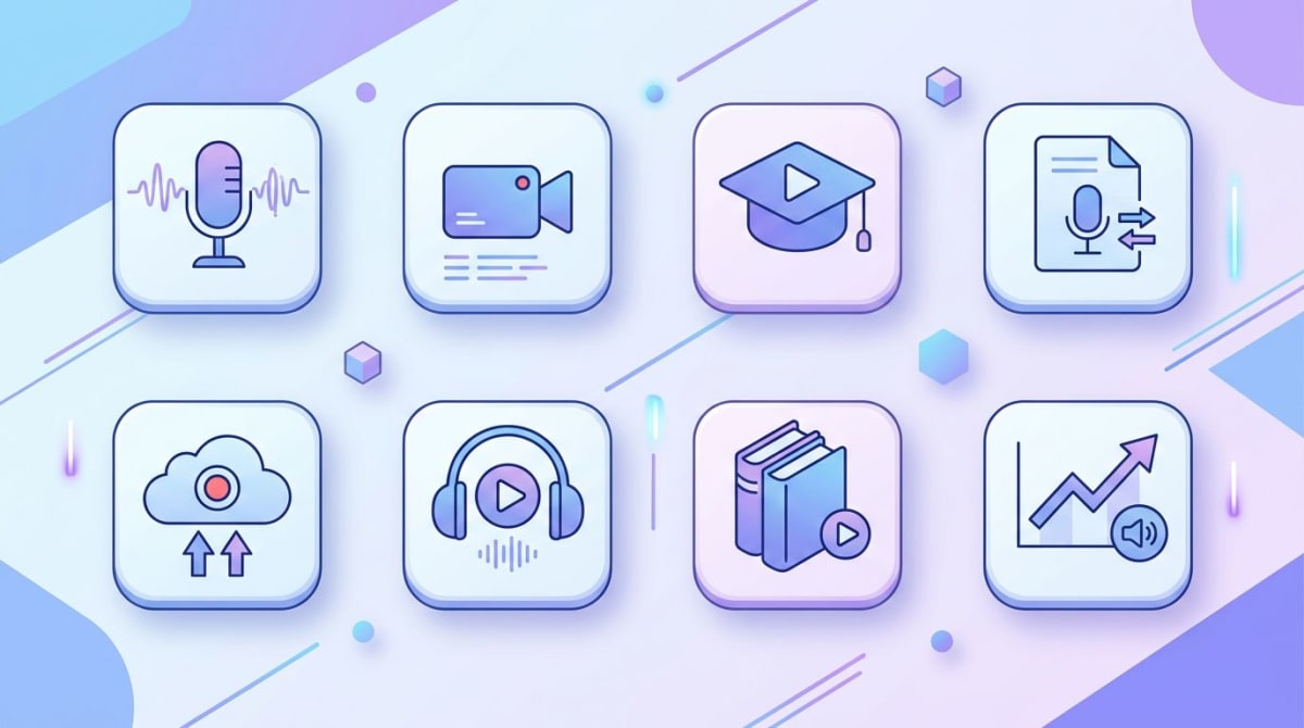 Comparison grid of lecture recording app icons