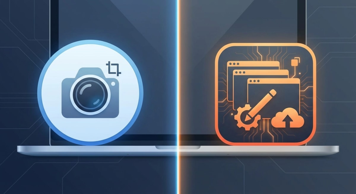 Comparison between QuickTime and Screenshot app features