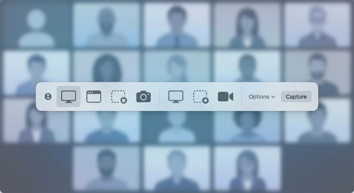 macOS Screenshot toolbar for Teams meeting capture