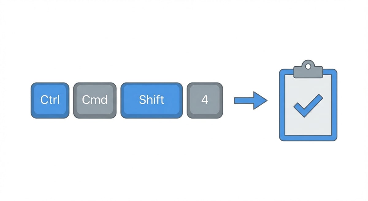 Visual guide showing clipboard screenshot keyboard combinations