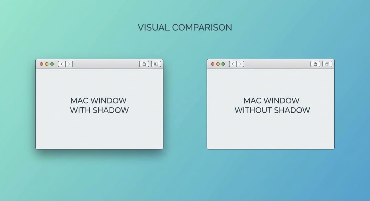 Screenshot shadows comparison