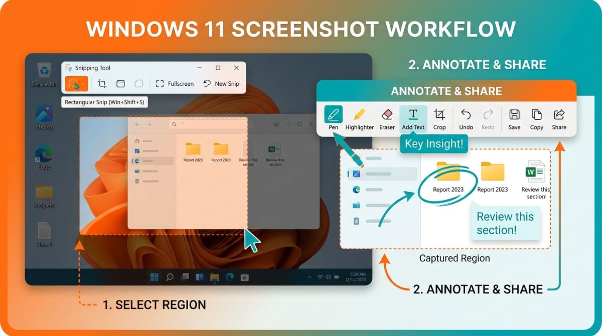 How Lightshot capture workflow looks on Windows 11