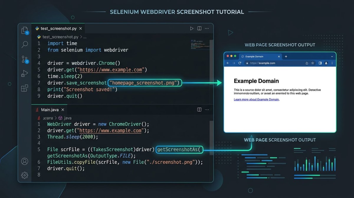 Selenium Screenshot Leitfaden: Code-Beispiele (2026)