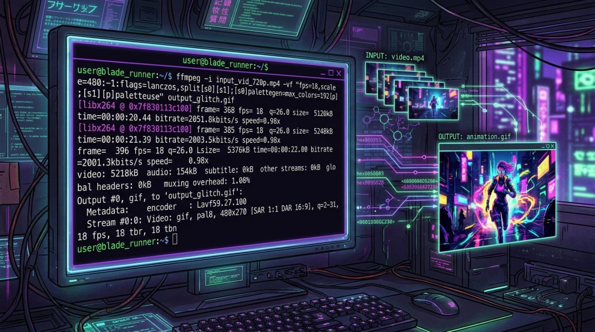 FFmpeg command line converting video to GIF