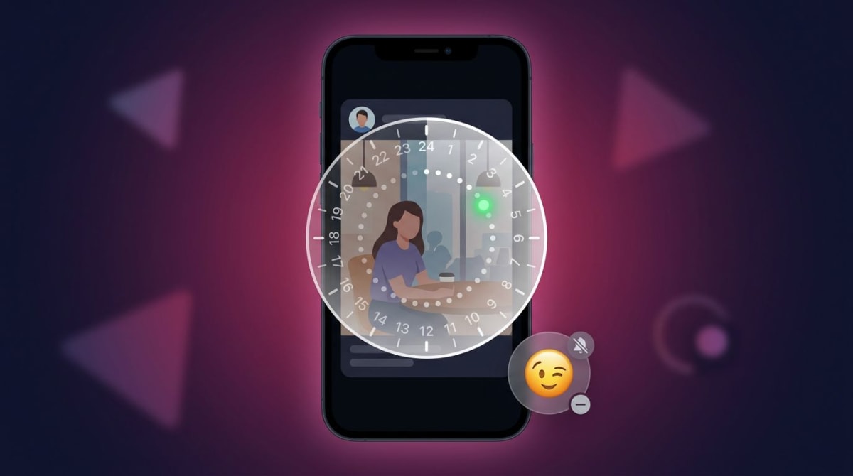 BeReal 24-hour screenshot window expiring with a RealMoji reaction shown as not tracked