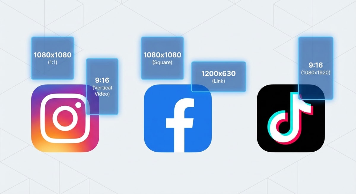 Social media platforms with dimension guides