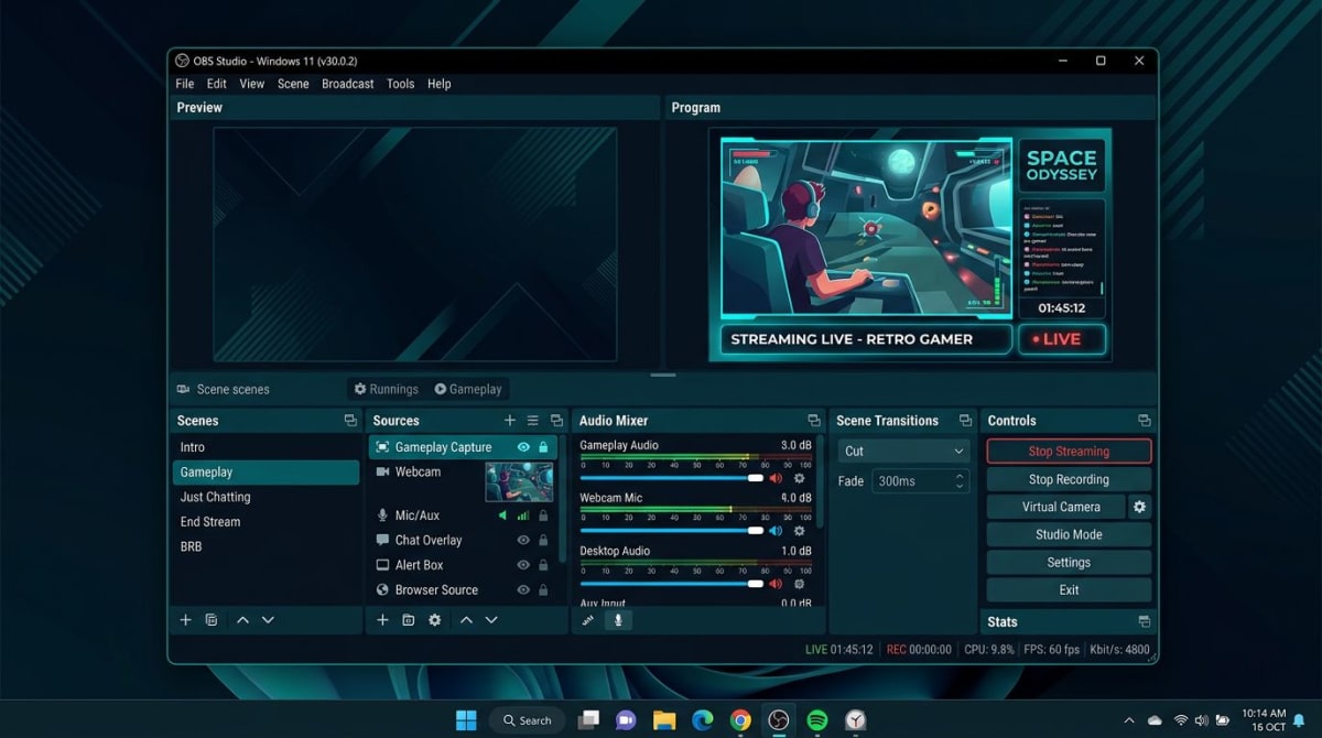 OBS Studio Open-Source-Bildschirmrekorder unter Windows