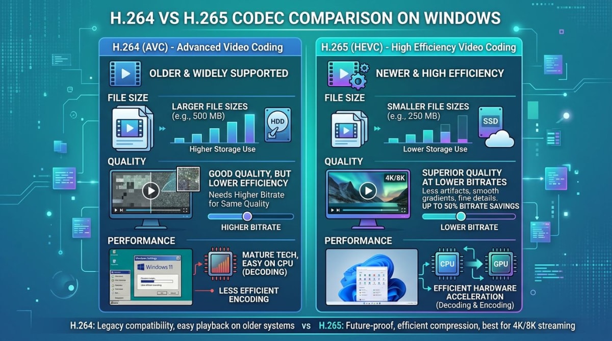 H.264 vs H.265 codec comparison