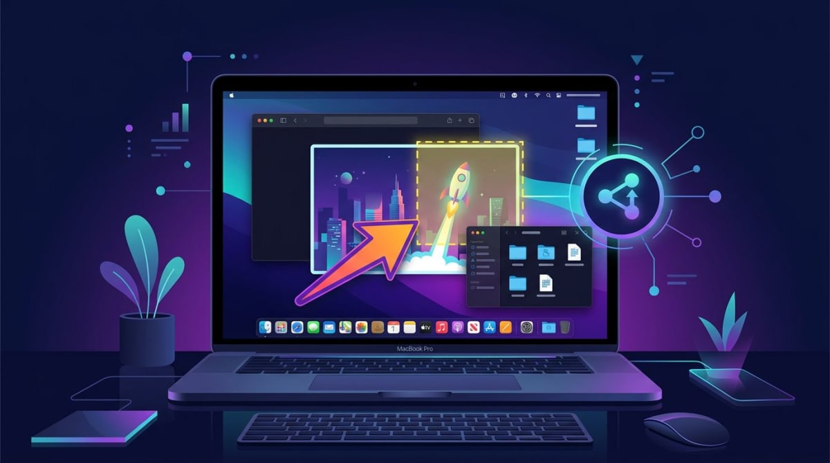 Saving and annotating a Telegram screenshot on a Mac desktop