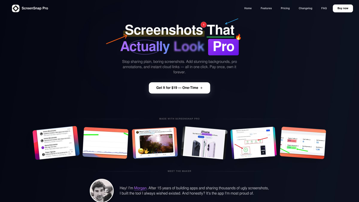 ScreenSnap Pro markup tool interface