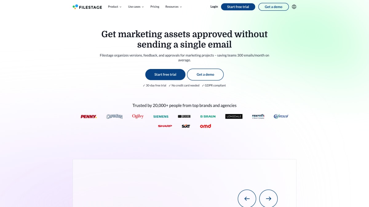 Filestage review and approval platform