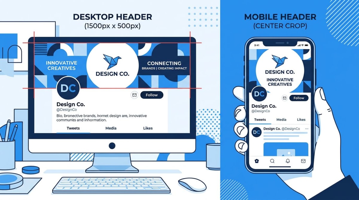 X-Banner-Vergleich: Mobile vs. Desktop-Crop nebeneinander