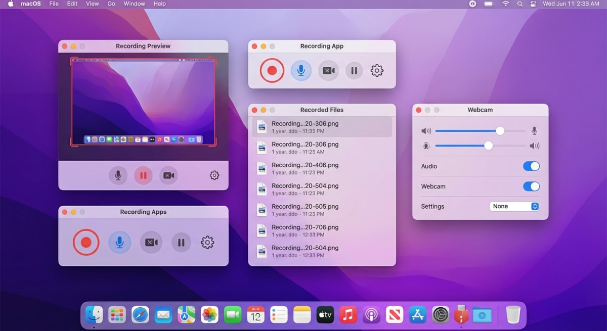 Screen recording alternatives for Mac showing multiple app options