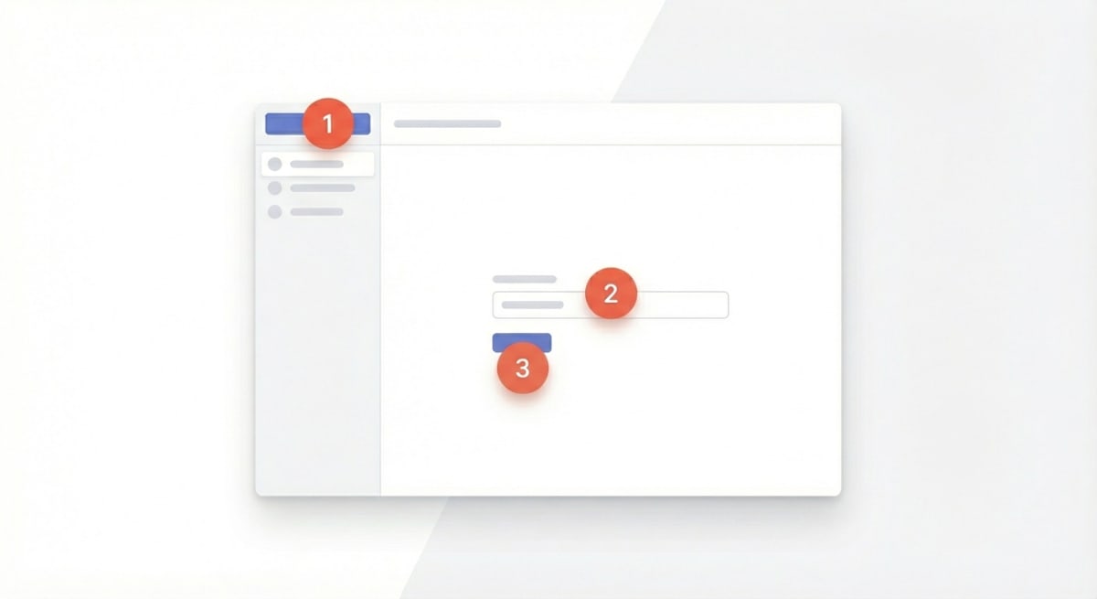 Numbered step markers showing bug reproduction workflow