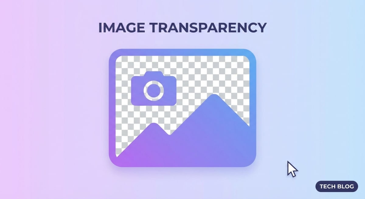 Image transparency concept showing a checkered background pattern behind a photo layer