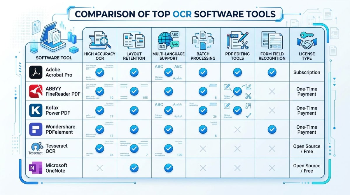 OCR tools for Windows compared by features and use cases