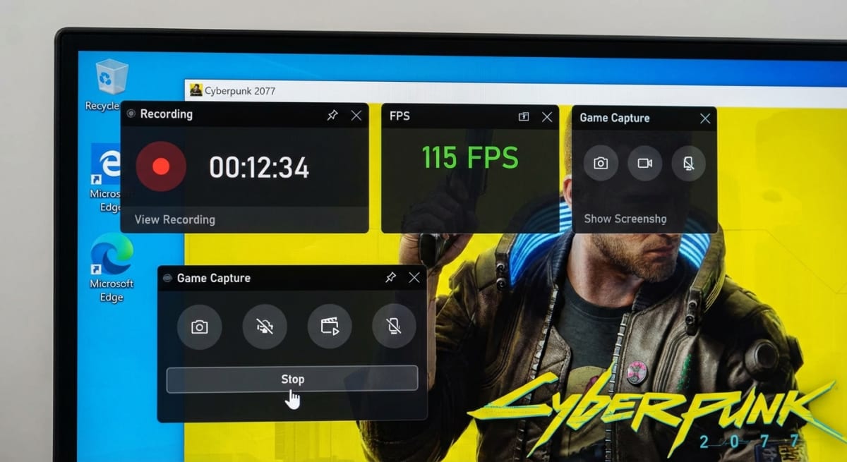 Xbox Game Bar Aufnahme-Overlay