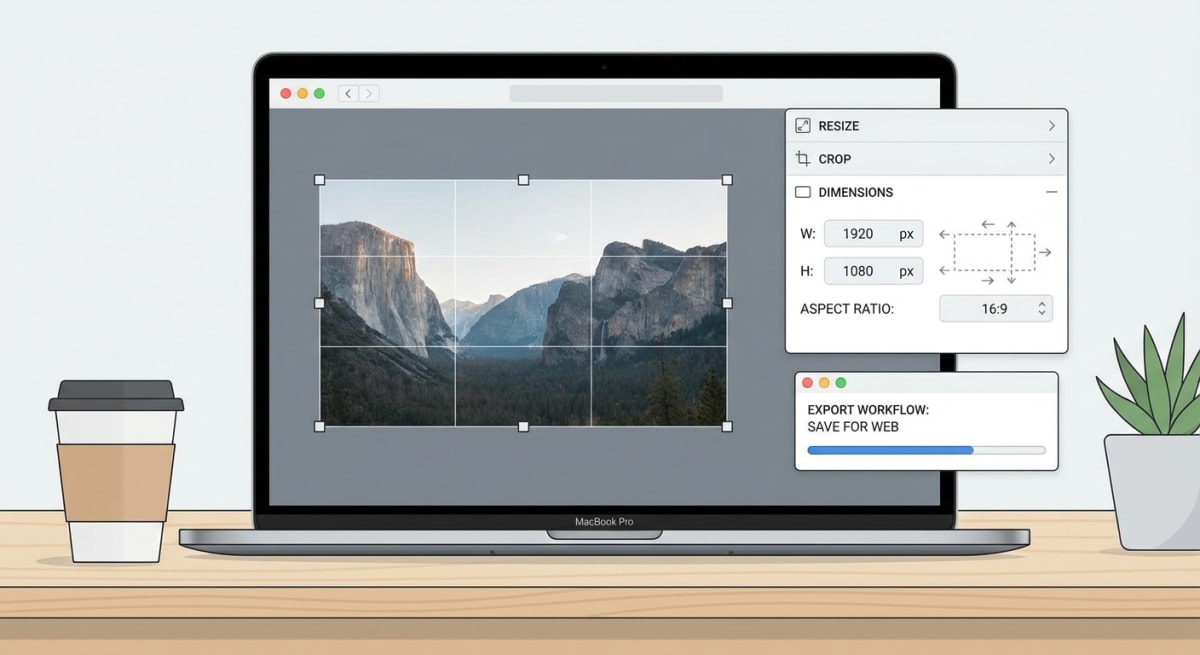 Mac screenshot resizing workflow for social media