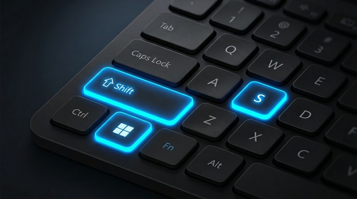 Windows Shift S keyboard shortcut keys for partial screenshot