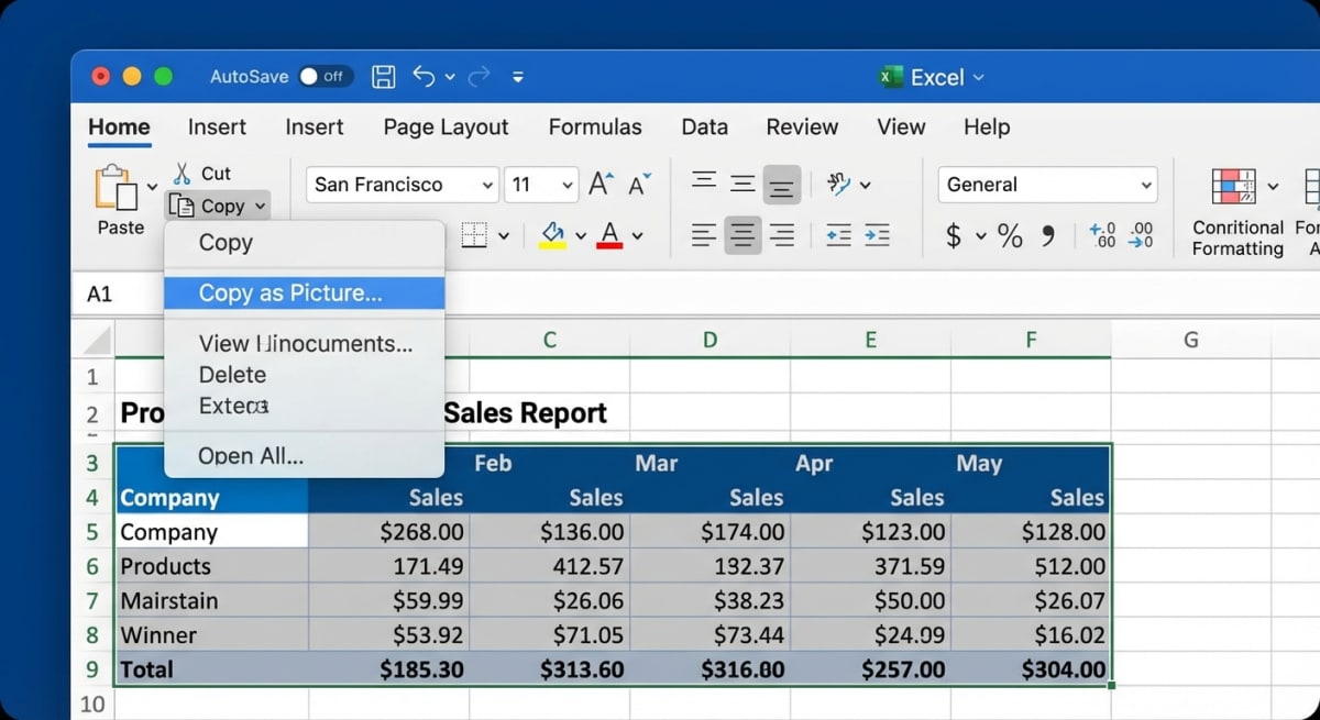 Excel Copy as Picture dialog