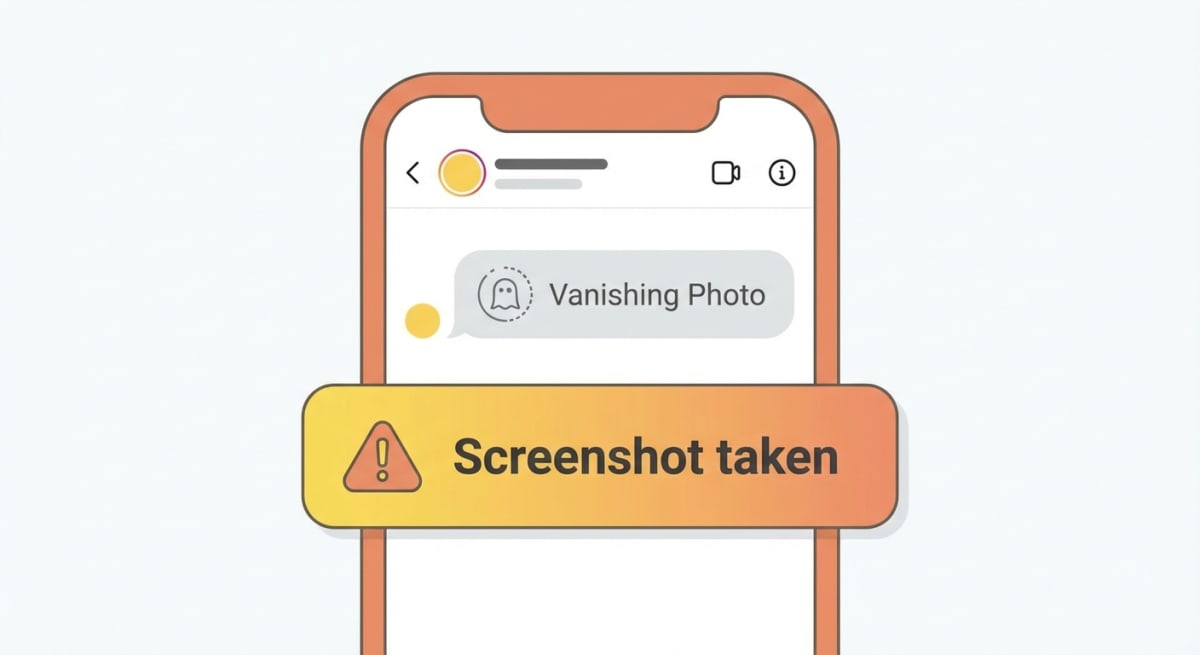 Instagram vanishing photo screenshot notification