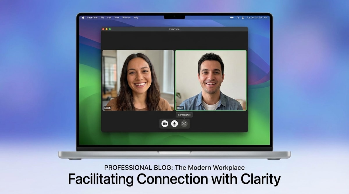 FaceTime screenshot on Mac showing video call capture