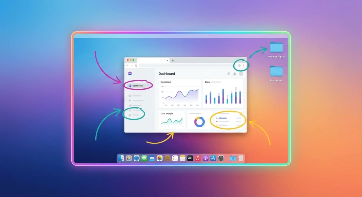 Screenshot with professional markup and backgrounds