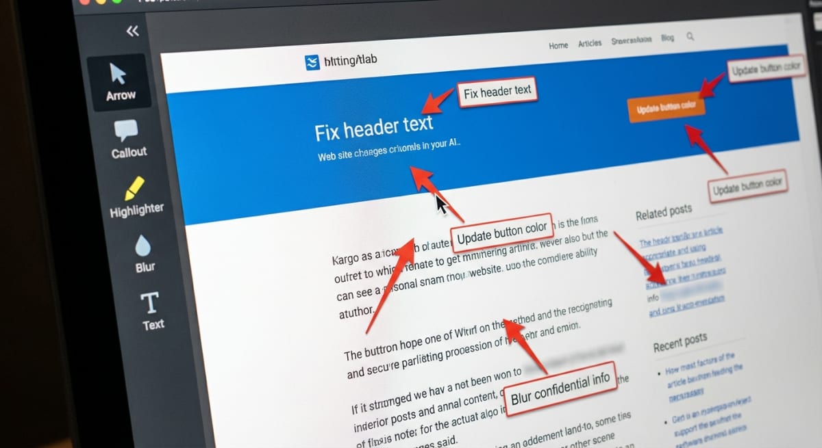 Screenshot annotation tools and workflow