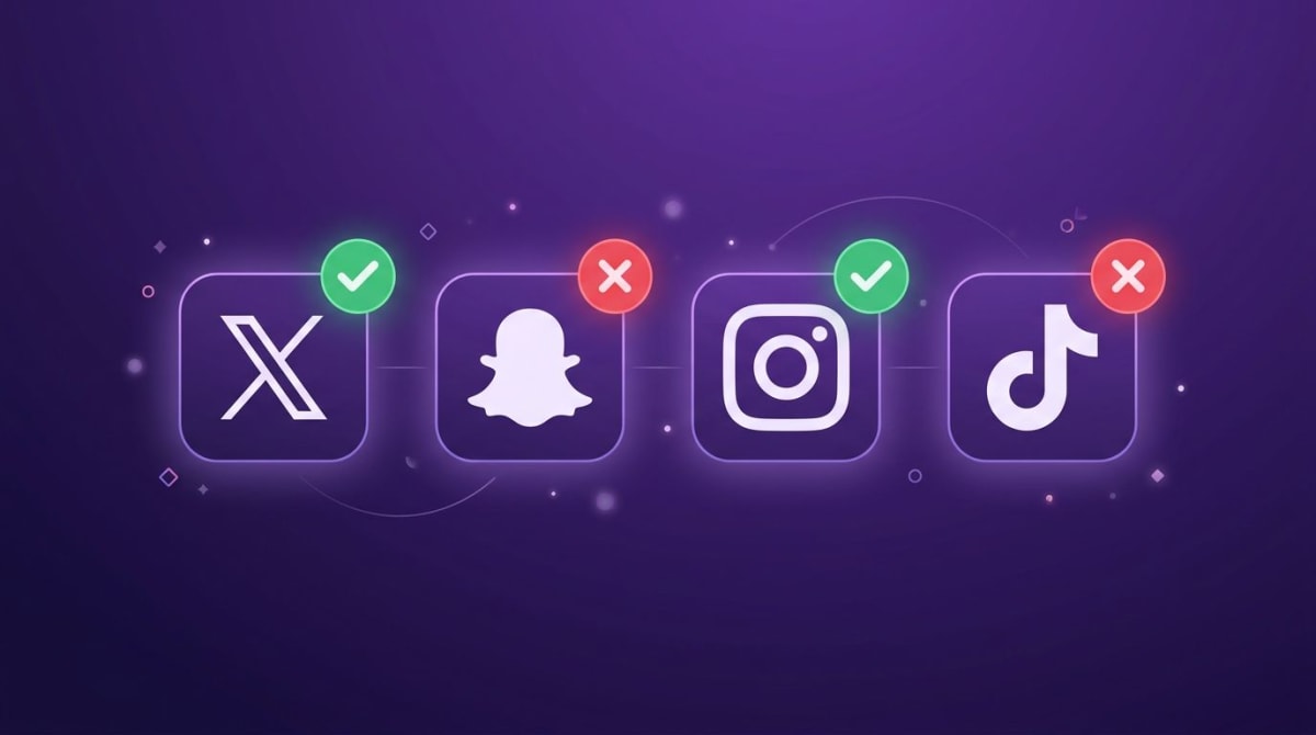 X Twitter vs Snapchat Instagram TikTok screenshot notification comparison