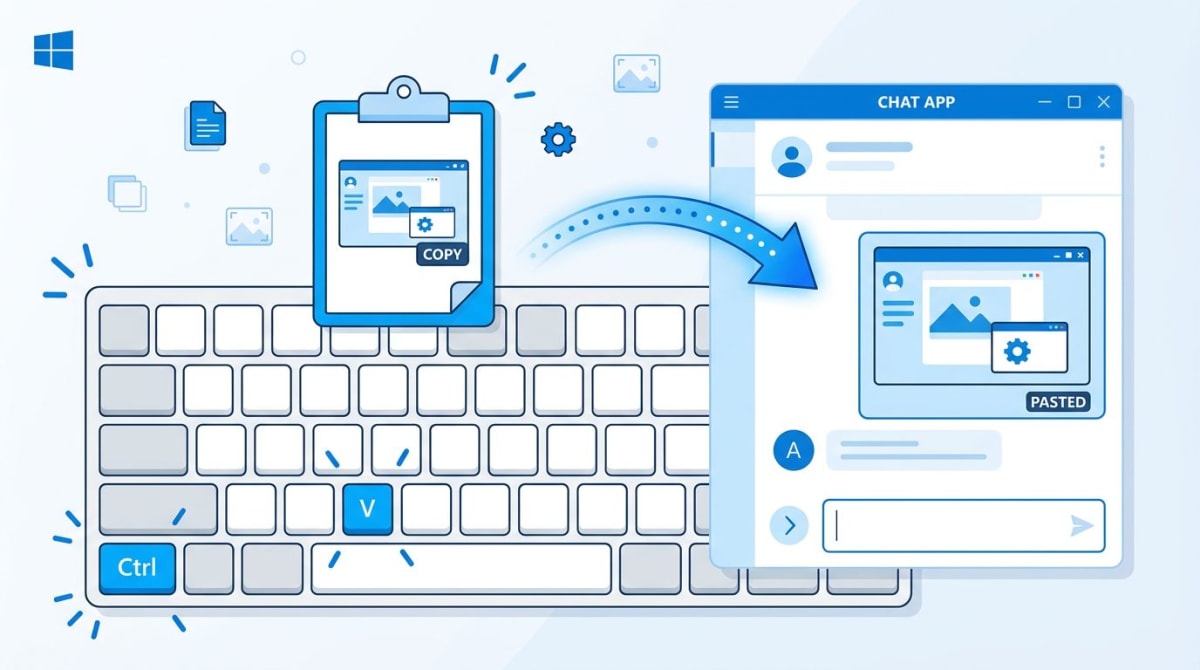 Clipboard paste workflow with Ctrl V on Windows