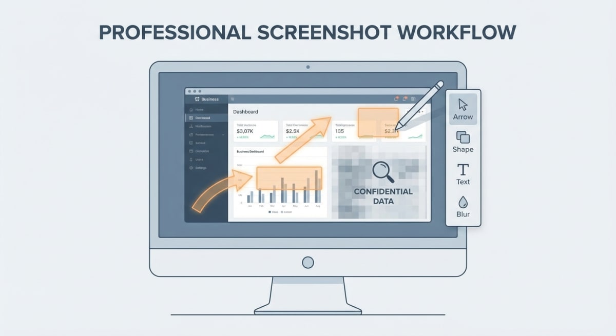 Screenshot annotation tools for Slack sharing