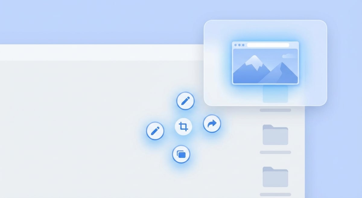 Screenshot thumbnail editing feature