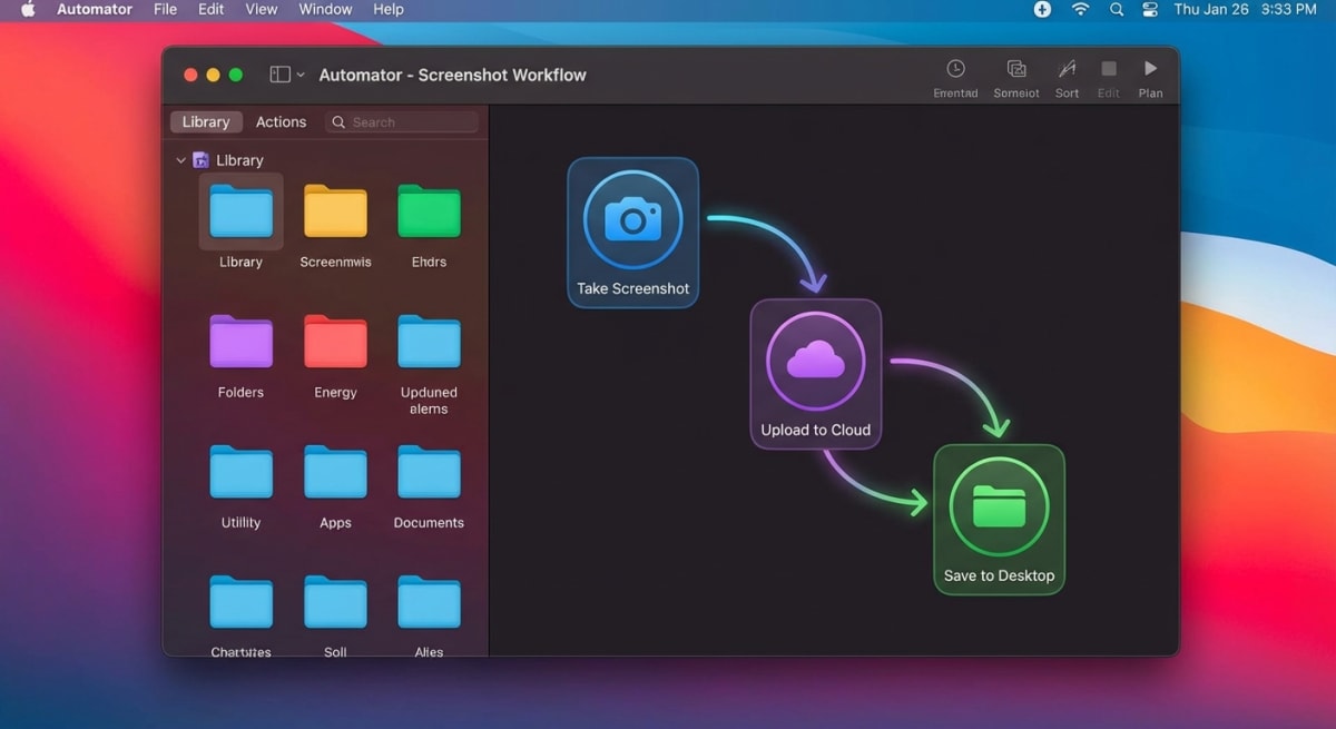 Automator workflow for screenshots