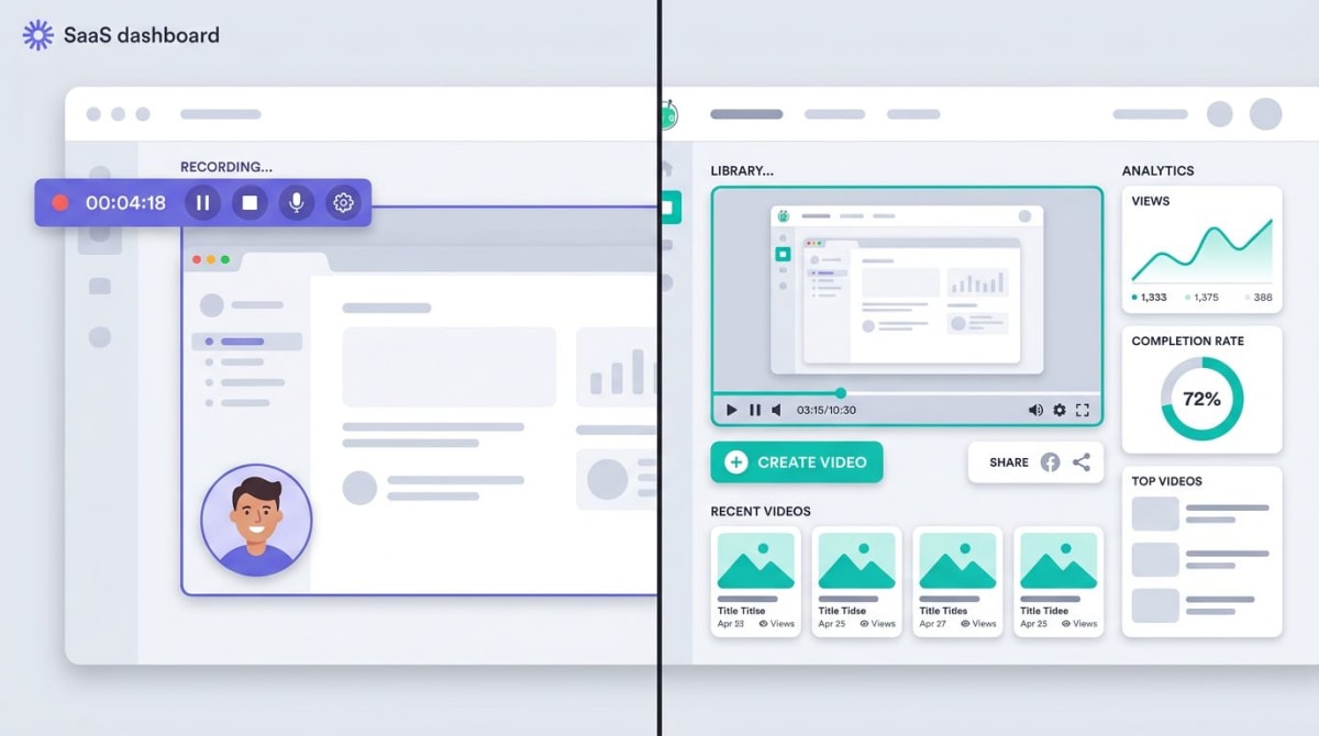 Loom and Vidyard recording UI side by side
