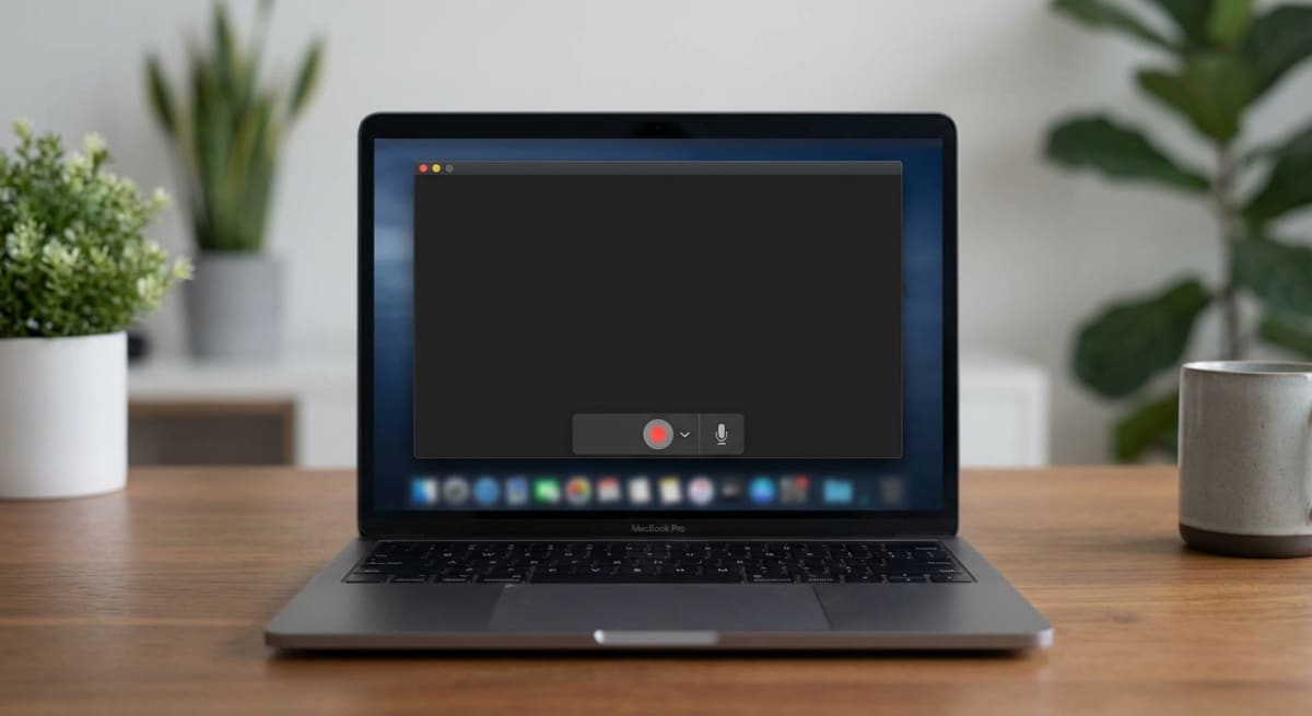 QuickTime Player screen recording interface on Mac
