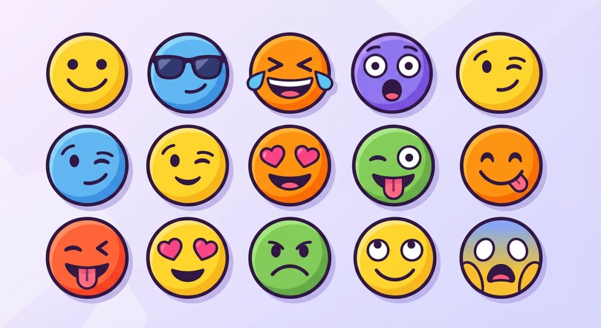 Collection of custom emojis in different styles and expressions