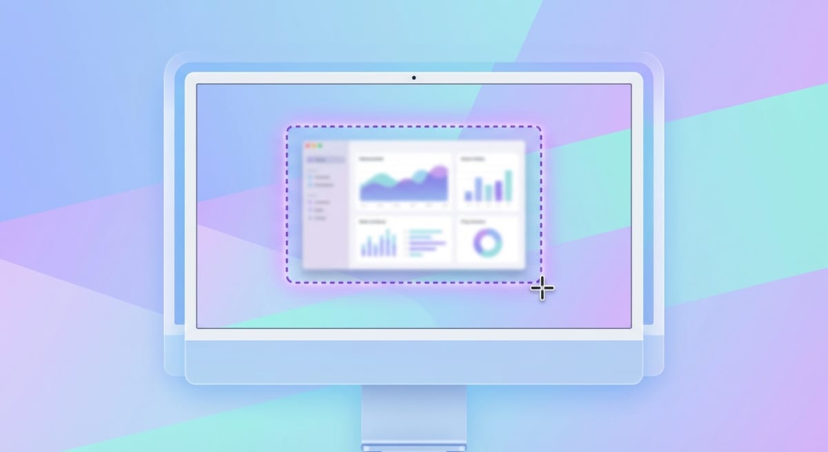 Selection mode crosshair capturing a specific screen area