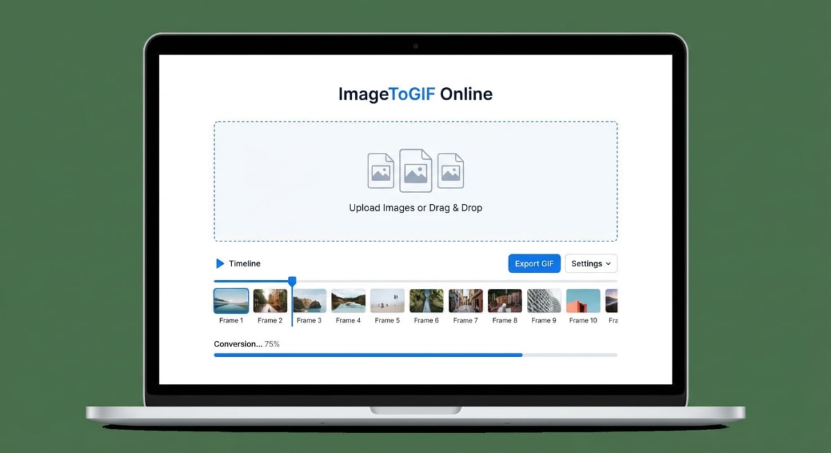 Online image to GIF converter interface