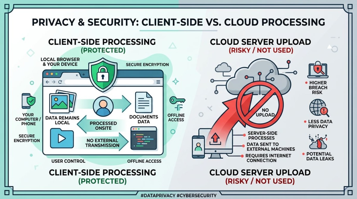 Client-side image upscaling keeps your photos private by processing everything in your browser
