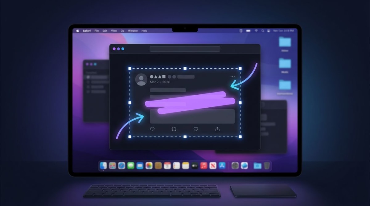 Taking a Twitter X screenshot on Mac with annotation and crop tools