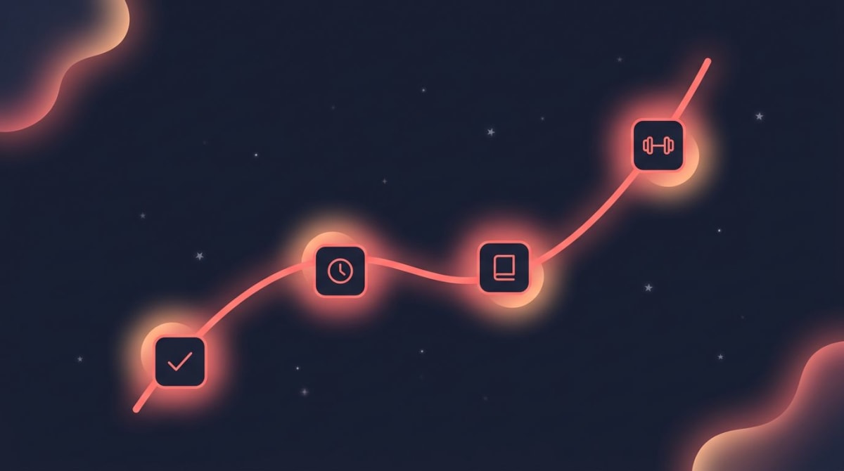 Small habits compounding into a rising productivity curve