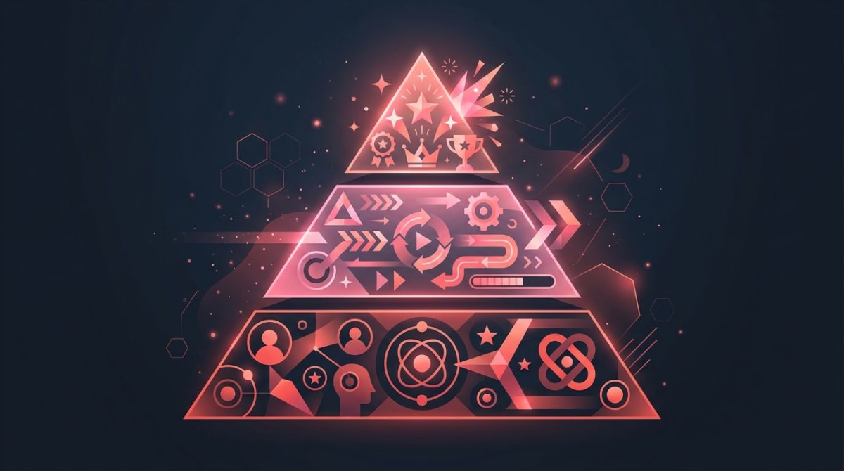 Three-layer pyramid of outcome process identity habit framework