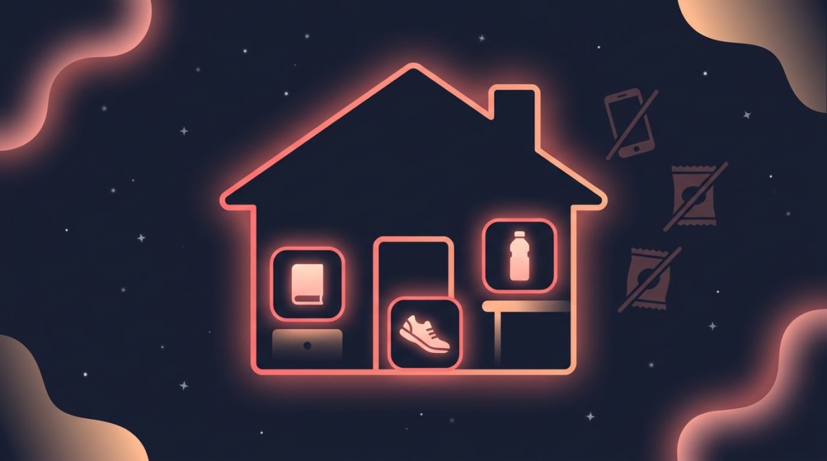 Environment design for self-discipline — phone away, book ready