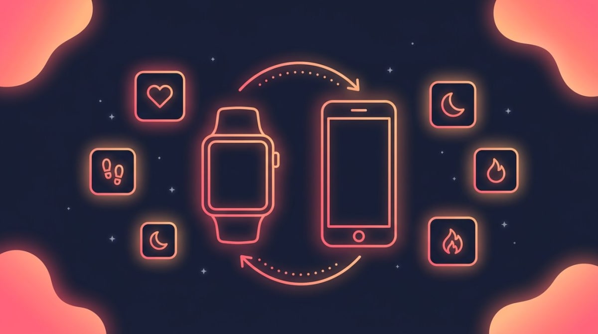 Person checking a fitness tracker app on a smartwatch and phone after a run