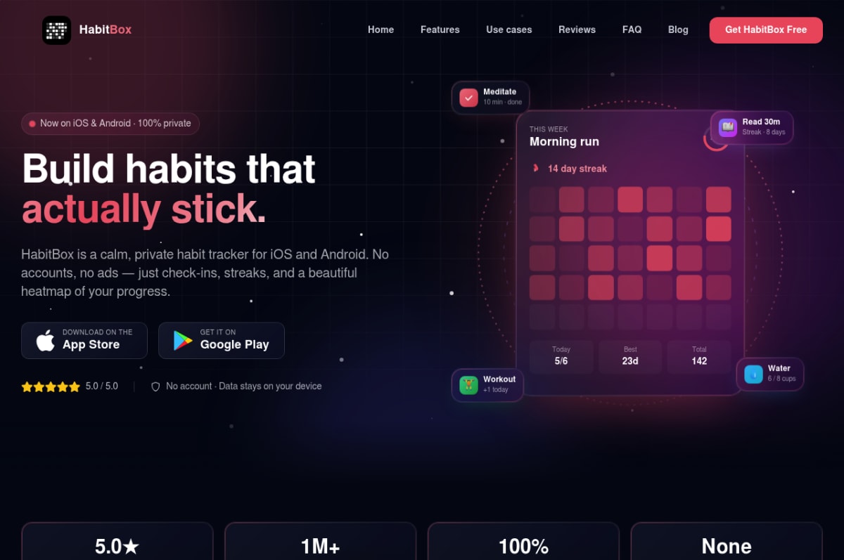 HabitBox website screenshot