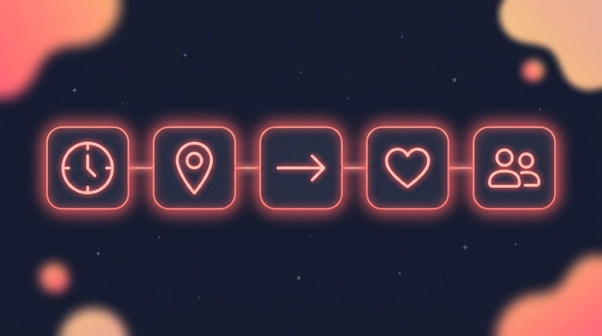 A person at a desk with cue routine reward icons floating beside them illustrating the habit loop