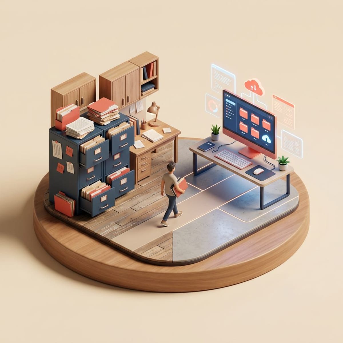 Digital versus physical personnel file storage
