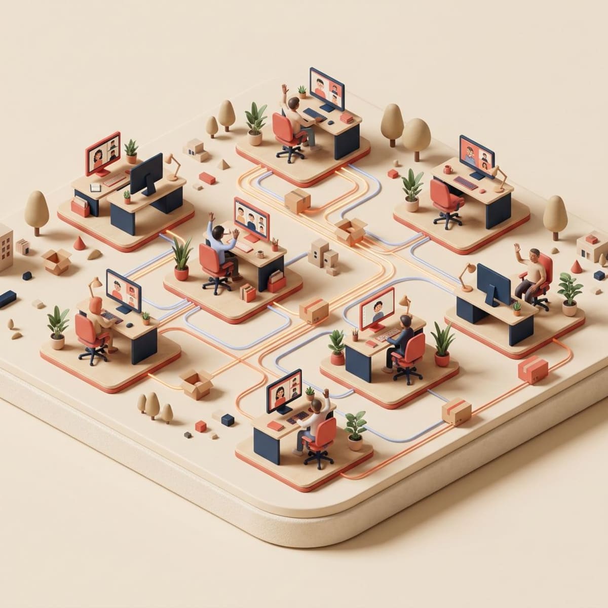 Remote preboarding with connected home offices