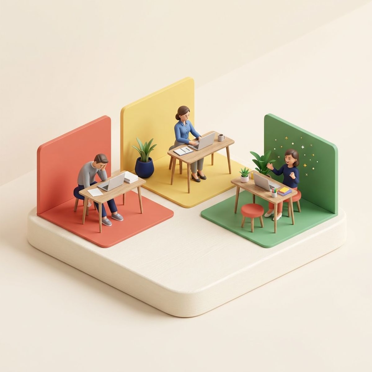 Employee engagement spectrum showing three levels from disengaged to highly engaged